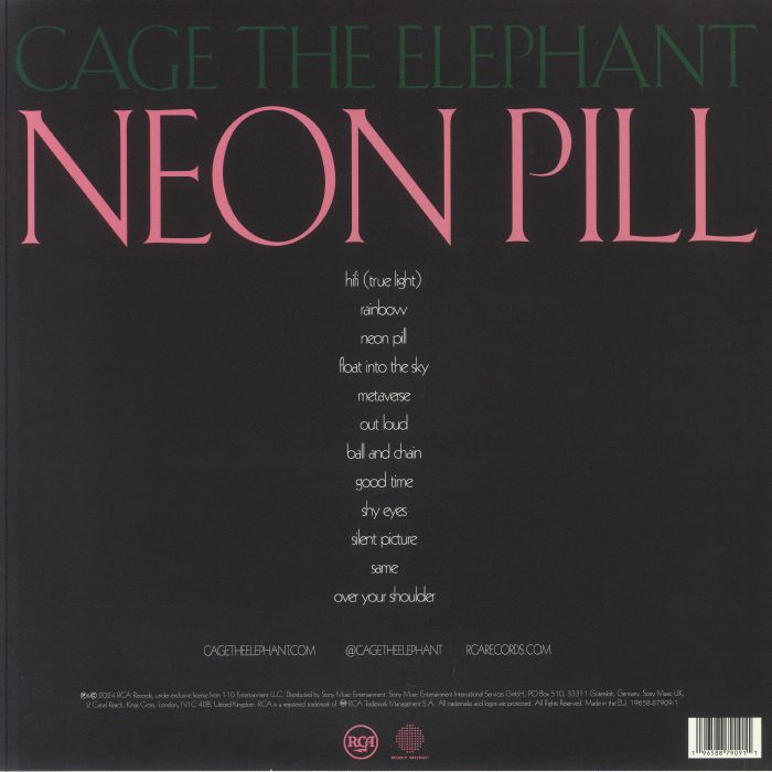 Cage The Elephant - Neon Pill LTD Translucent Clear Vinyl LP
