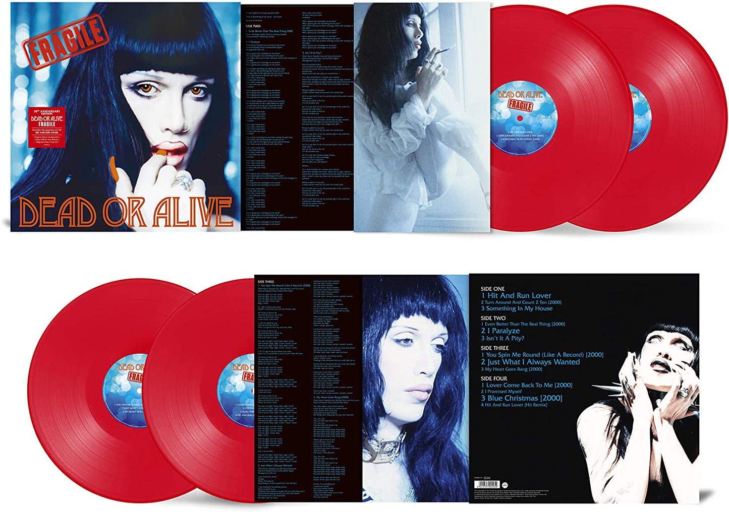Dead Or Alive – Fragile - 2 x RED COLOURED VINYL 180 GRAM LP SET