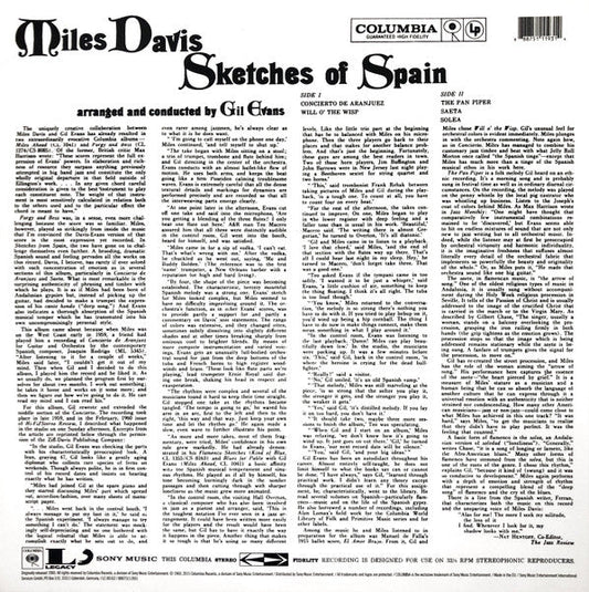 Miles Davis - Sketches of Spain - 180 GRAM LP VINYL - NEW