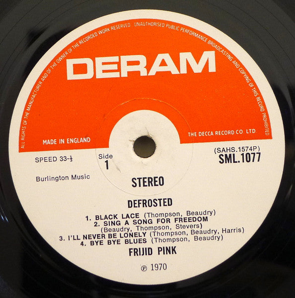 Frijid Pink – Defrosted - ORIGINAL 1970 ISSUE VINYL LP