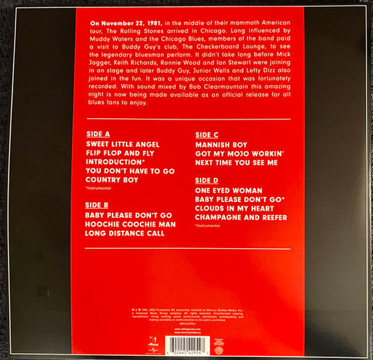 Muddy Waters & The Rolling Stones – Checkerboard Lounge : Live Chicago 1981 - 2 x RED / WHITE COLOURED VINYL LP SET