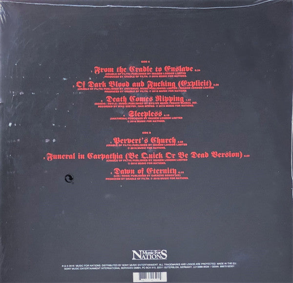 Cradle Of Filth – From The Cradle To Enslave - RED COLOURED VINYL LP