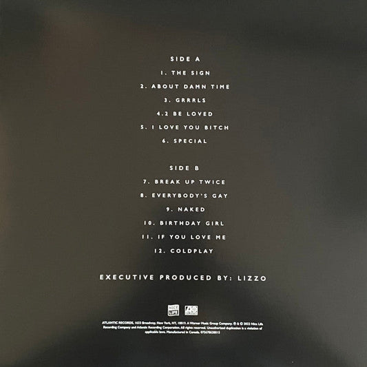 Lizzo Special Vinyl LP Gold Colour 2022