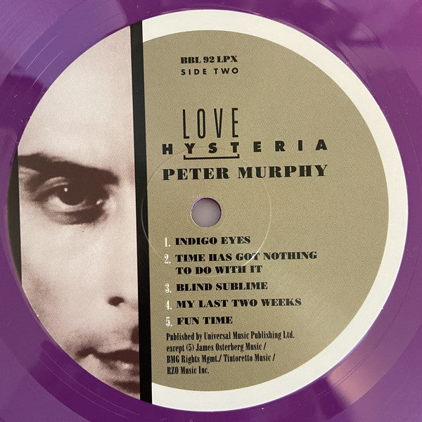 Peter Murphy – Love Hysteria - INDIGO COLOURED VINYL LP