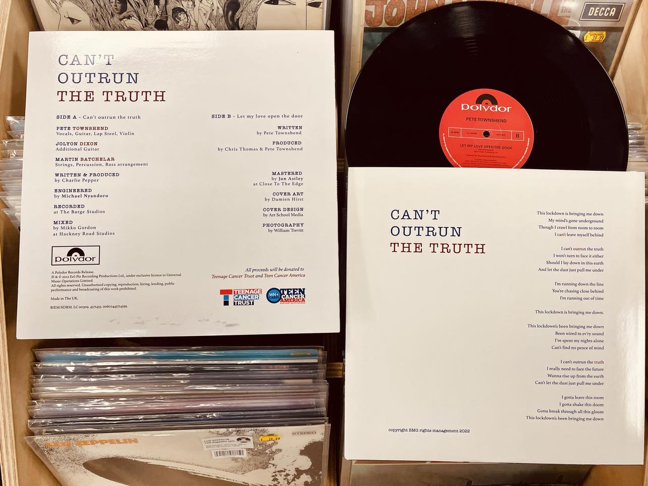 Pete Townshend – Can't Outrun The Truth - SIGNED issue VINYL 12"