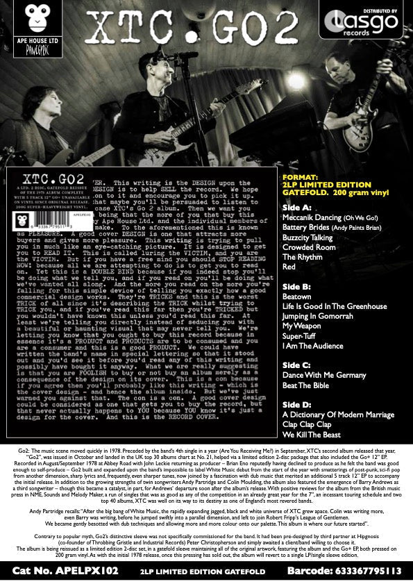XTC - GO2 Ltd Edition Vinyl 2LP