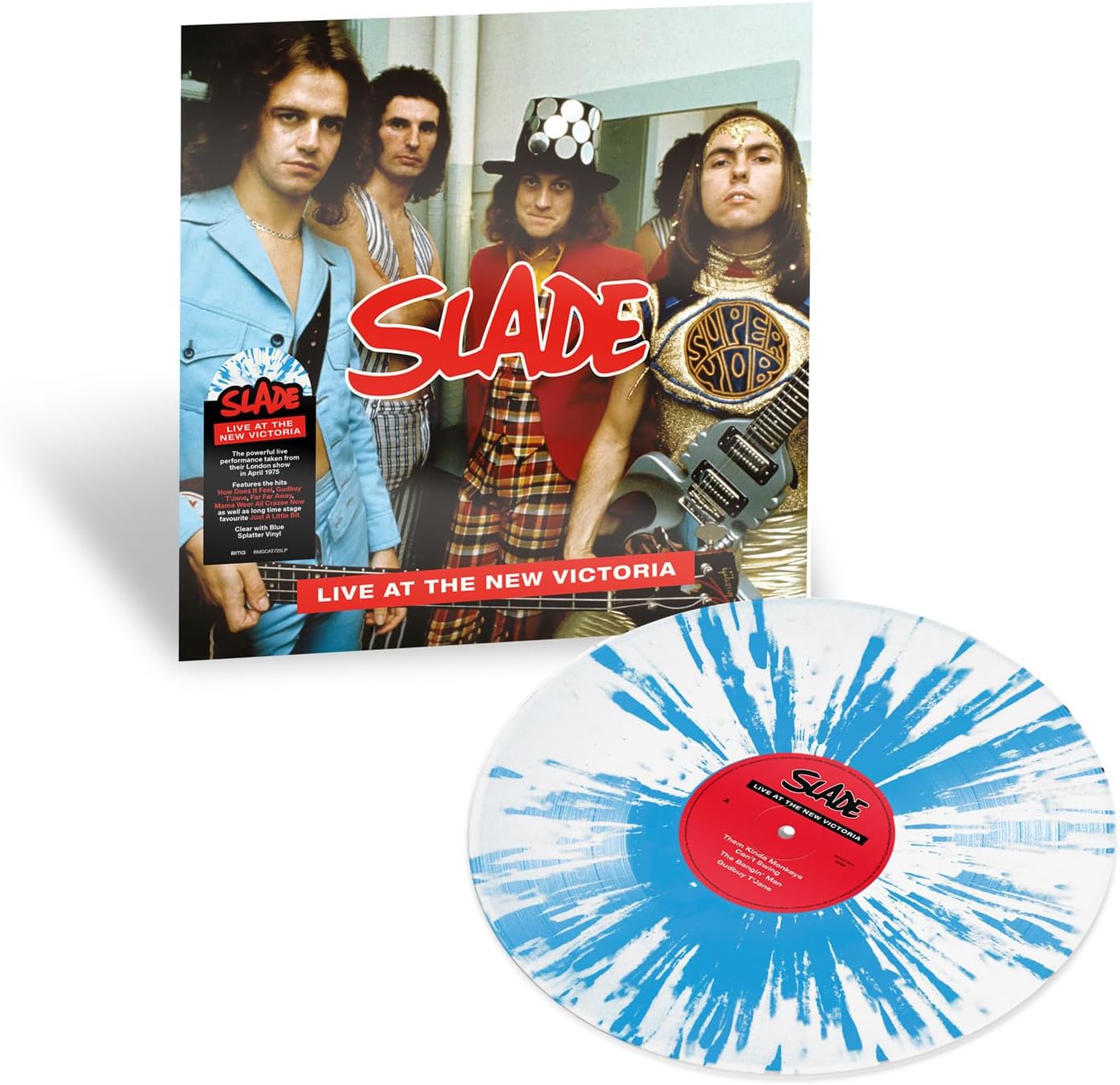 Slade Live at The New Victoria Vinyl LP Clear with Blue Splatter Colour 2024