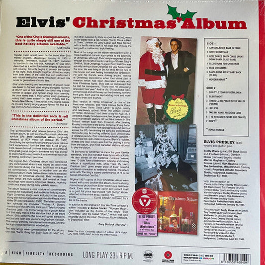 Elvis Presley – Elvis' Christmas Album - WHITE COLOURED VINYL 180 GRAM LP - NEW