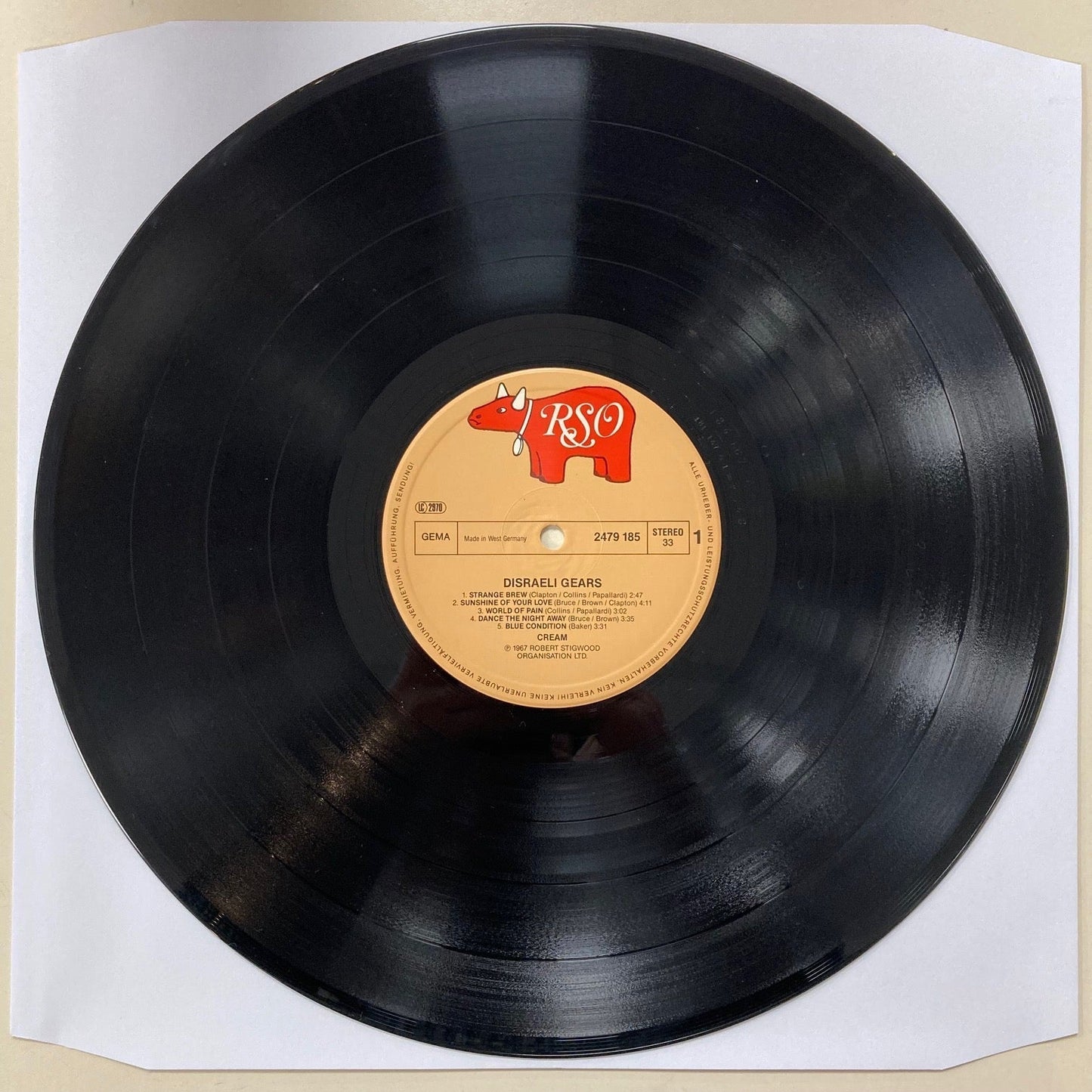 Cream - Disraeli Gears - RARE MISPRESSED VINYL LP - PLAYS WHEELS OF FIRE