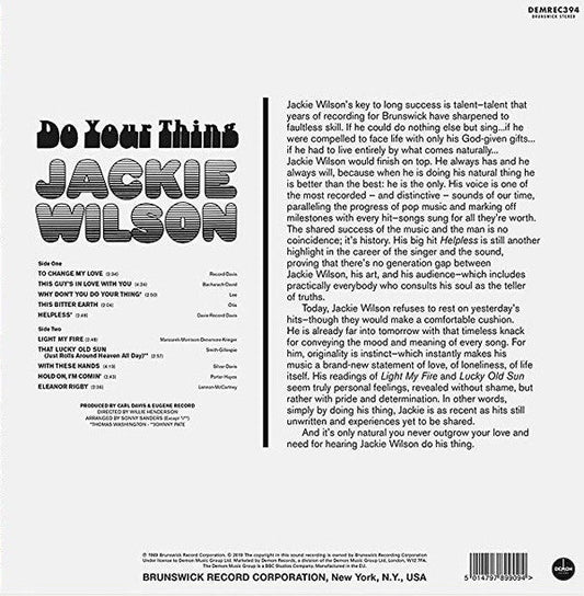 Jackie Wilson ‎– Do Your Thing - 180 GRAM VINYL LP
