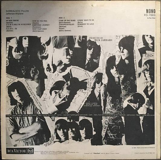 Jefferson Airplane – Surrealistic Pillow - VINYL LP - ORIGINAL MONO