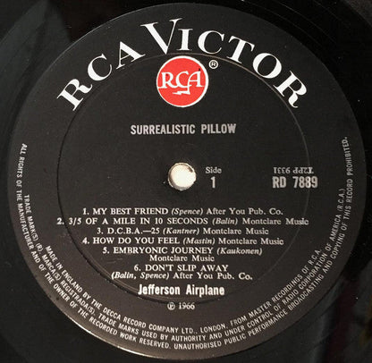 Jefferson Airplane – Surrealistic Pillow - VINYL LP - ORIGINAL MONO