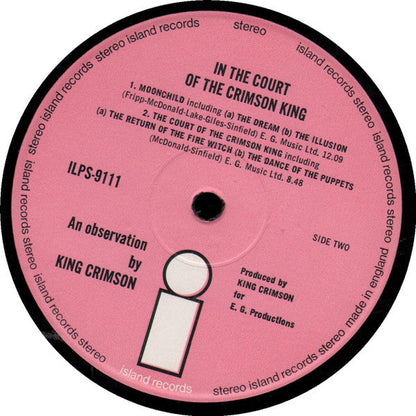 King Crimson – In The Court Of The Crimson King - ORIGINAL 1969 Pink 'i' Label VINYL LP
