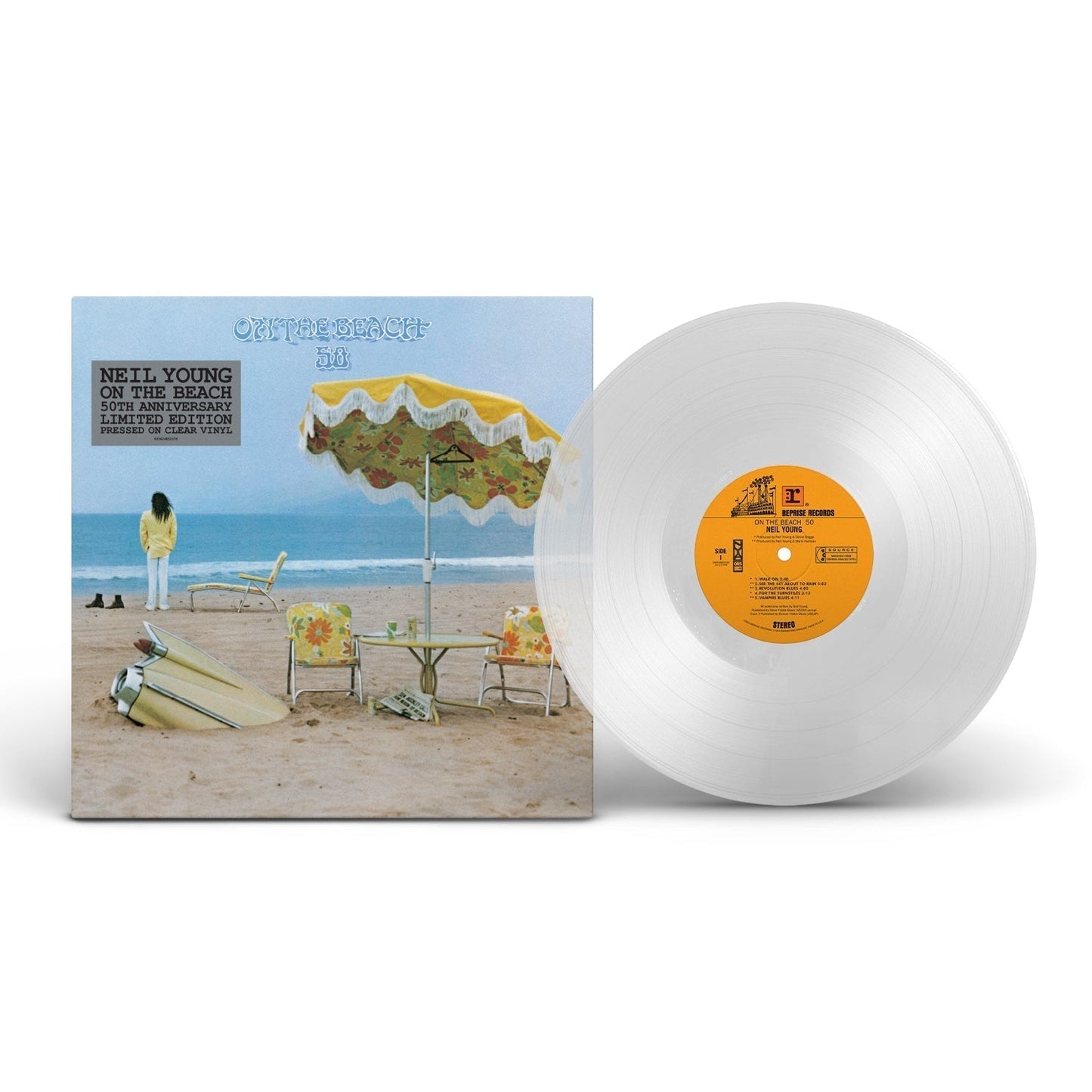 Neil Young - On The Beach 50th Anniversary Clear Vinyl LP