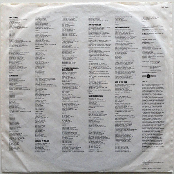 Overkill – The Years Of Decay - VINYL LP