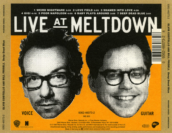Elvis Costello And Bill Frisell - Deep Dead Blue Live 25 June 95 Vinyl LP