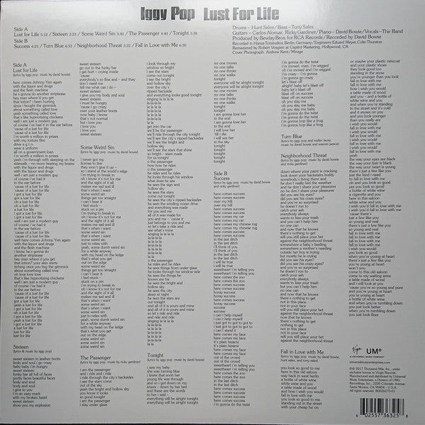 Iggy Pop - Lust For Life Vinyl LP
