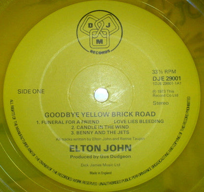 Elton John ‎– Goodbye Yellow Brick Road - 2 x YELLOW COLOURED VINYL LP SET - 1978 ISSUE