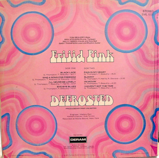 Frijid Pink ‎– Defrosted - ORIGINAL 1970 ISSUE VINYL LP