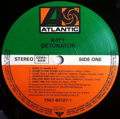 Ratt – Detonator - VINYL LP,  ORIGINAL 1990 ISSUE