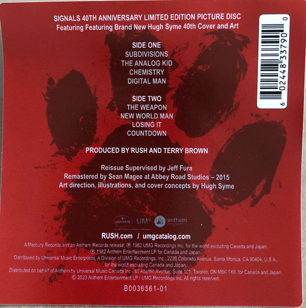 Rush - Signals 40th Anniversary Picture Disc Vinyl LP