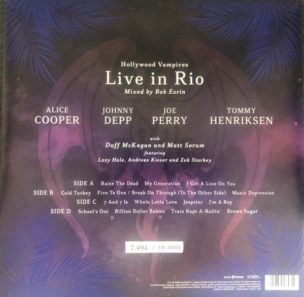 Hollywood Vampires ‎– Live In Rio - 2 x VINYL LP SET