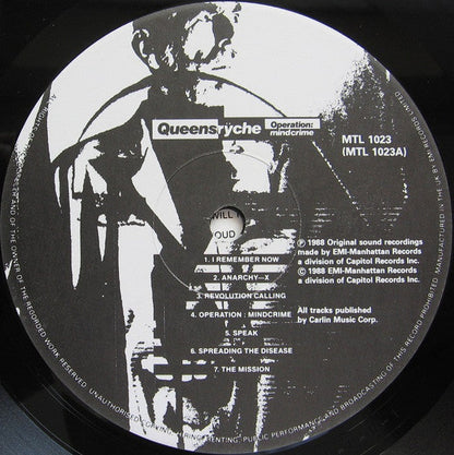 Queensrÿche – Operation: Mindcrime - VINYL LP, ORIGINAL 1988 ISSUE