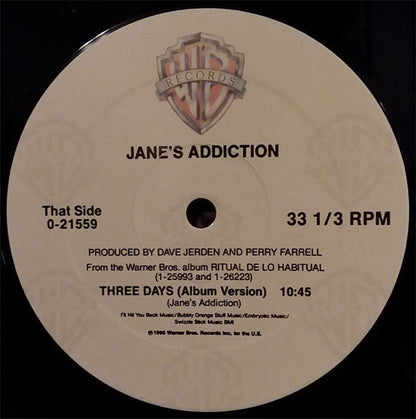 Jane's Addiction – Three Days / Stop! - 12" VINYL