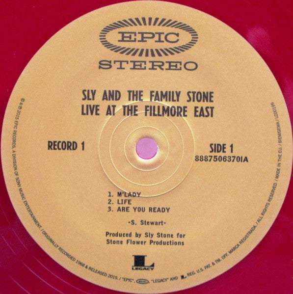 Sly And The Family Stone – Live At The Fillmore East - 2 x RED / GREEN COLOURED VINYL LP