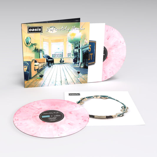 Oasis - Definitely Maybe "Strawberries And Cream” Pink and White Marble Vinyl 2LP