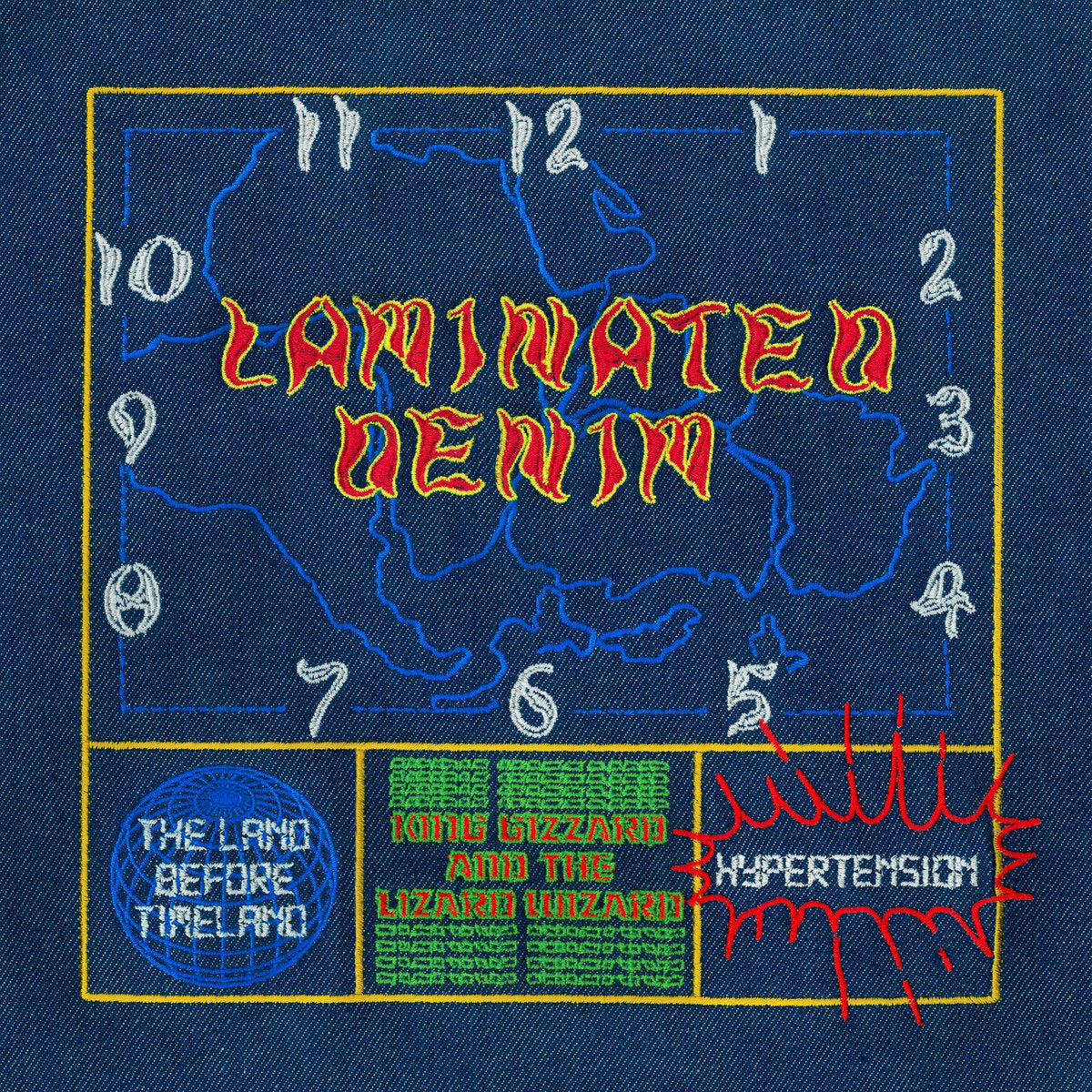 King Gizzard & The Wizard Lizard - Laminated Denim Lucky Rainbow Indies Vinyl LP in an embossed single-pocket jacket.