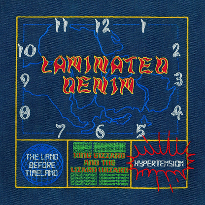 King Gizzard & The Wizard Lizard - Laminated Denim Lucky Rainbow Indies Vinyl LP in an embossed single-pocket jacket.