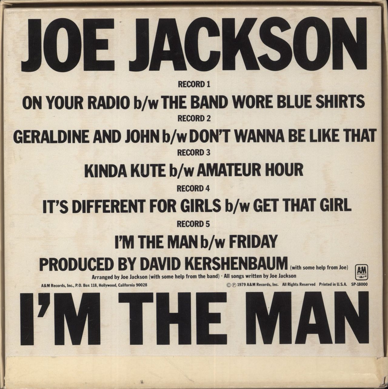 Joe Jackson I'm The Man - The 7-Inch Album + Poster US 7" box set