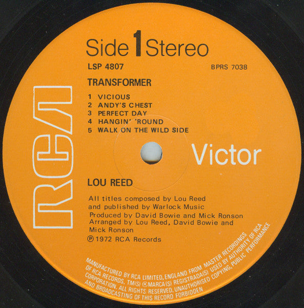 Lou Reed – Transformer - UK ORIGINAL VINYL LP