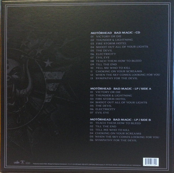 Motorhead – Bad Magic - VINYL LP, CD ALBUM, 2 x PATCHES, POSTER BOX LP SET