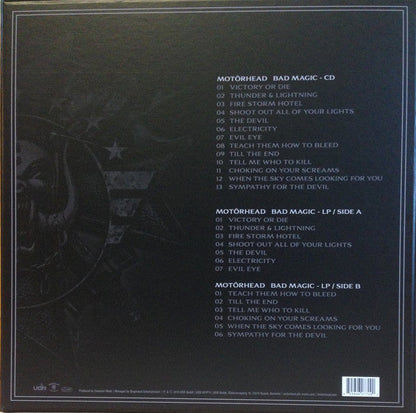 Motorhead – Bad Magic - VINYL LP, CD ALBUM, 2 x PATCHES, POSTER BOX LP SET