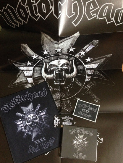 Motorhead – Bad Magic - VINYL LP, CD ALBUM, 2 x PATCHES, POSTER BOX LP SET