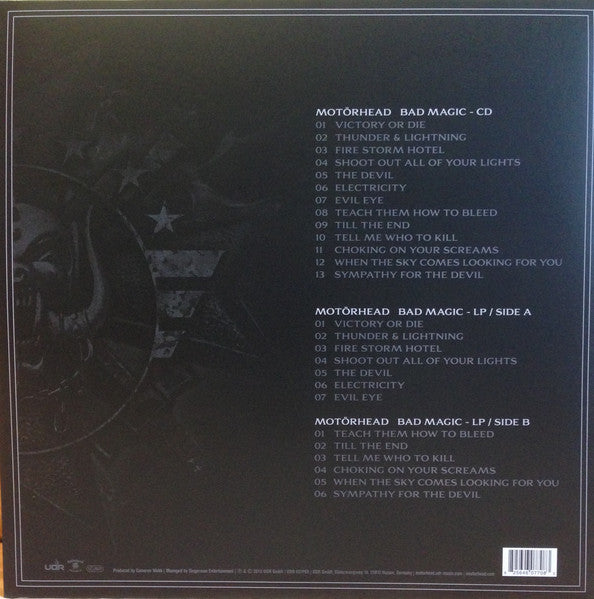 Motorhead – Bad Magic - VINYL LP, CD ALBUM, 2 x PATCHES, POSTER BOX LP SET