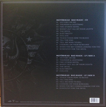 Motorhead – Bad Magic - VINYL LP, CD ALBUM, 2 x PATCHES, POSTER BOX LP SET