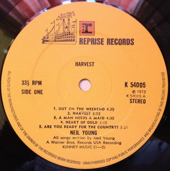 Neil Young – Harvest - ORIGINAL 1972 VINYL LP